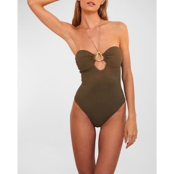 VIX Firenze Adalia One Piece Swimsuit Evergreen Sz XL NWT Paula Hermanny Swim - Picture 1 of 9